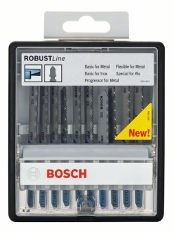 Набор из 10 пильных полотен Robust Line Metal Expert, с T-образным хвостовиком 2607010541